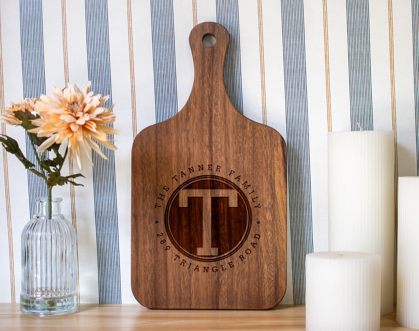 Rounded Monogram Cutting Board - 042