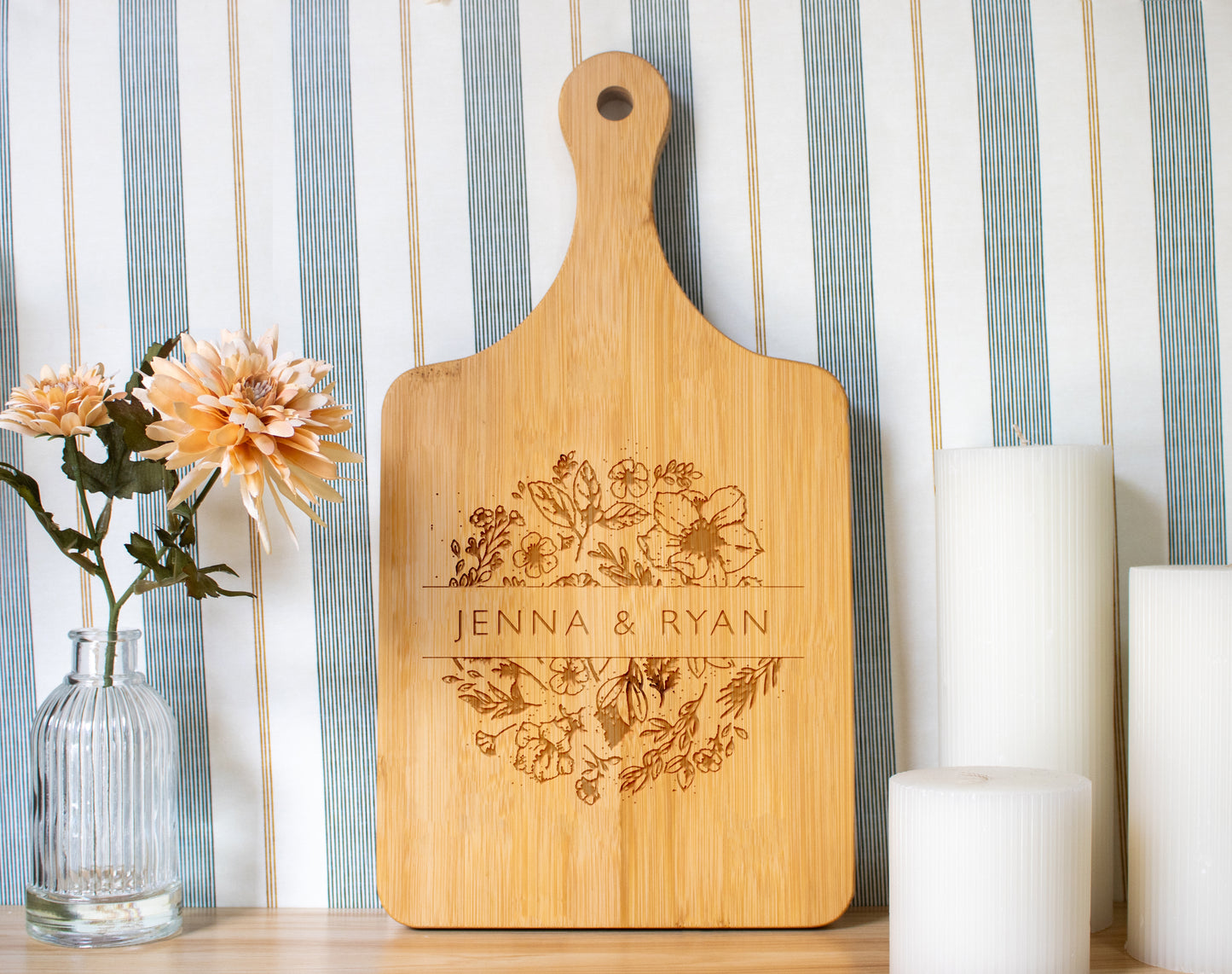 Florals with Names Cutting Board - 063