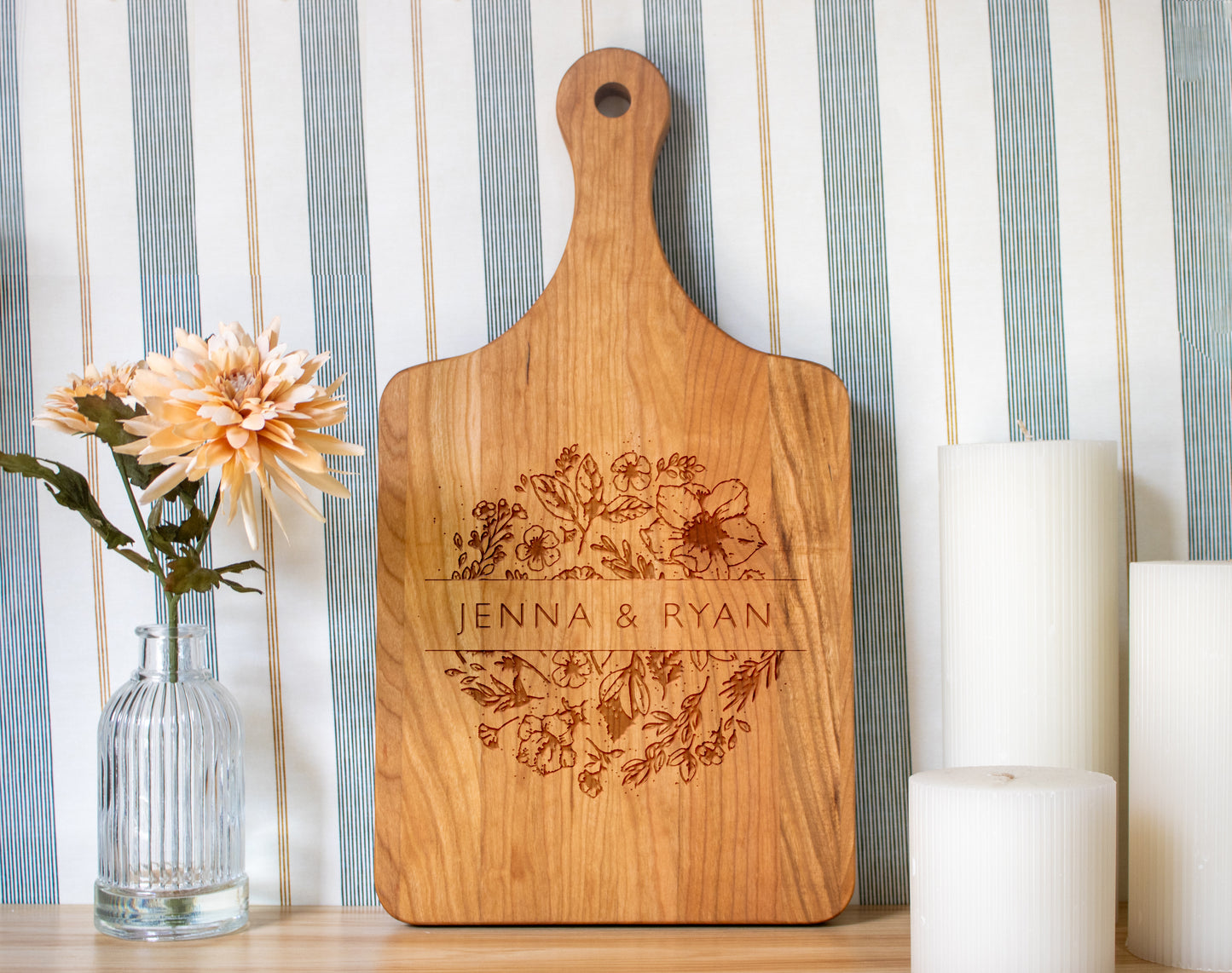 Florals with Names Cutting Board - 063