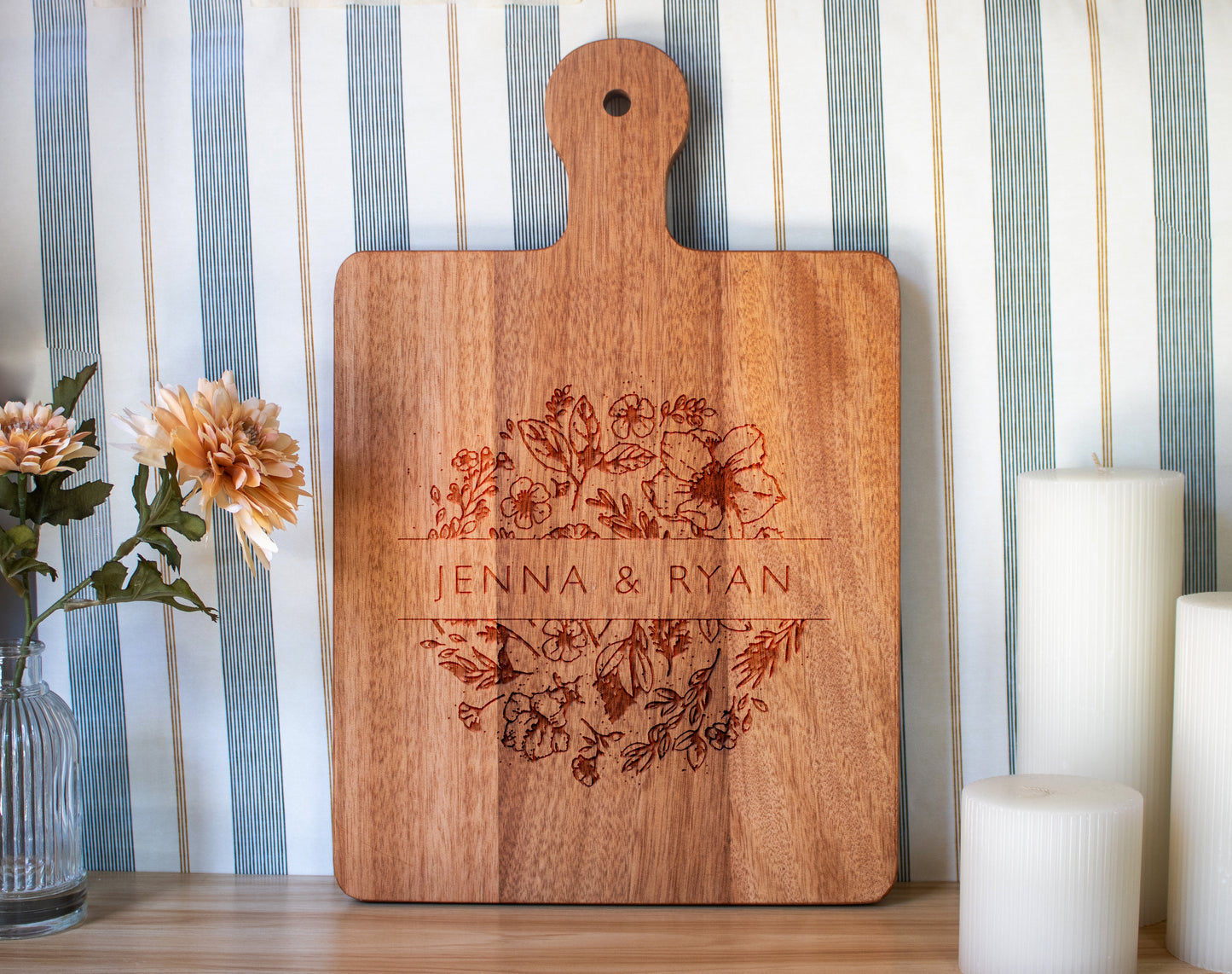 Florals with Names Cutting Board - 063