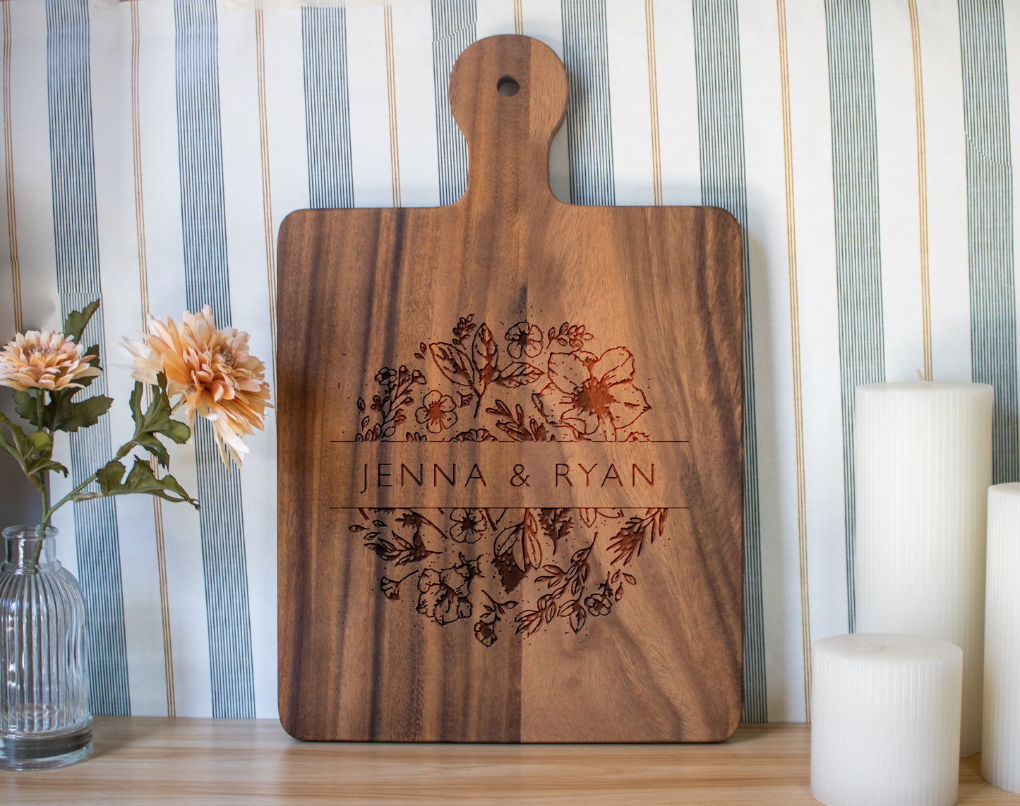 Florals with Names Cutting Board - 063