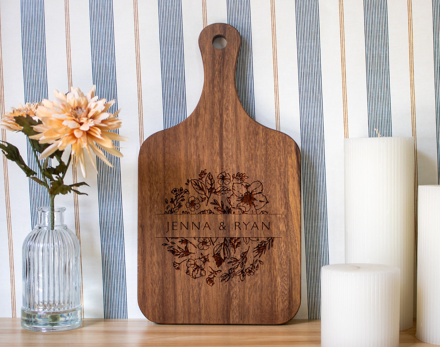 Florals with Names Cutting Board - 063