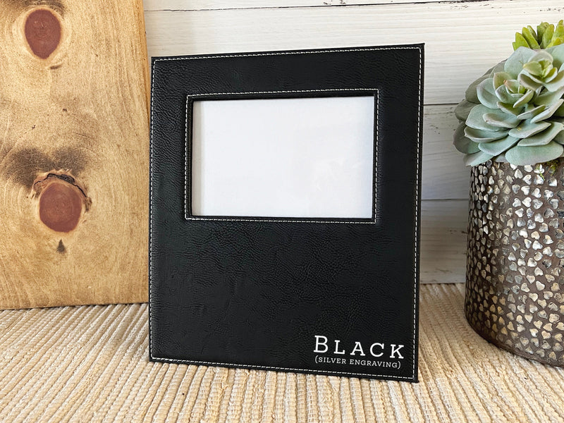Engraved Leatherette Frame with Your Logo