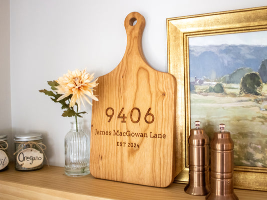 Personalized Address Cutting Board Housewarming - 046