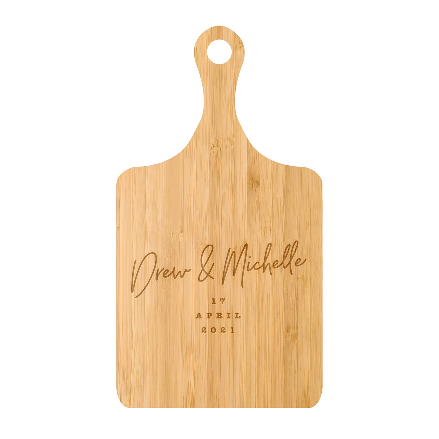 Personalized Cutting Board Cursive Engagement Names - 031