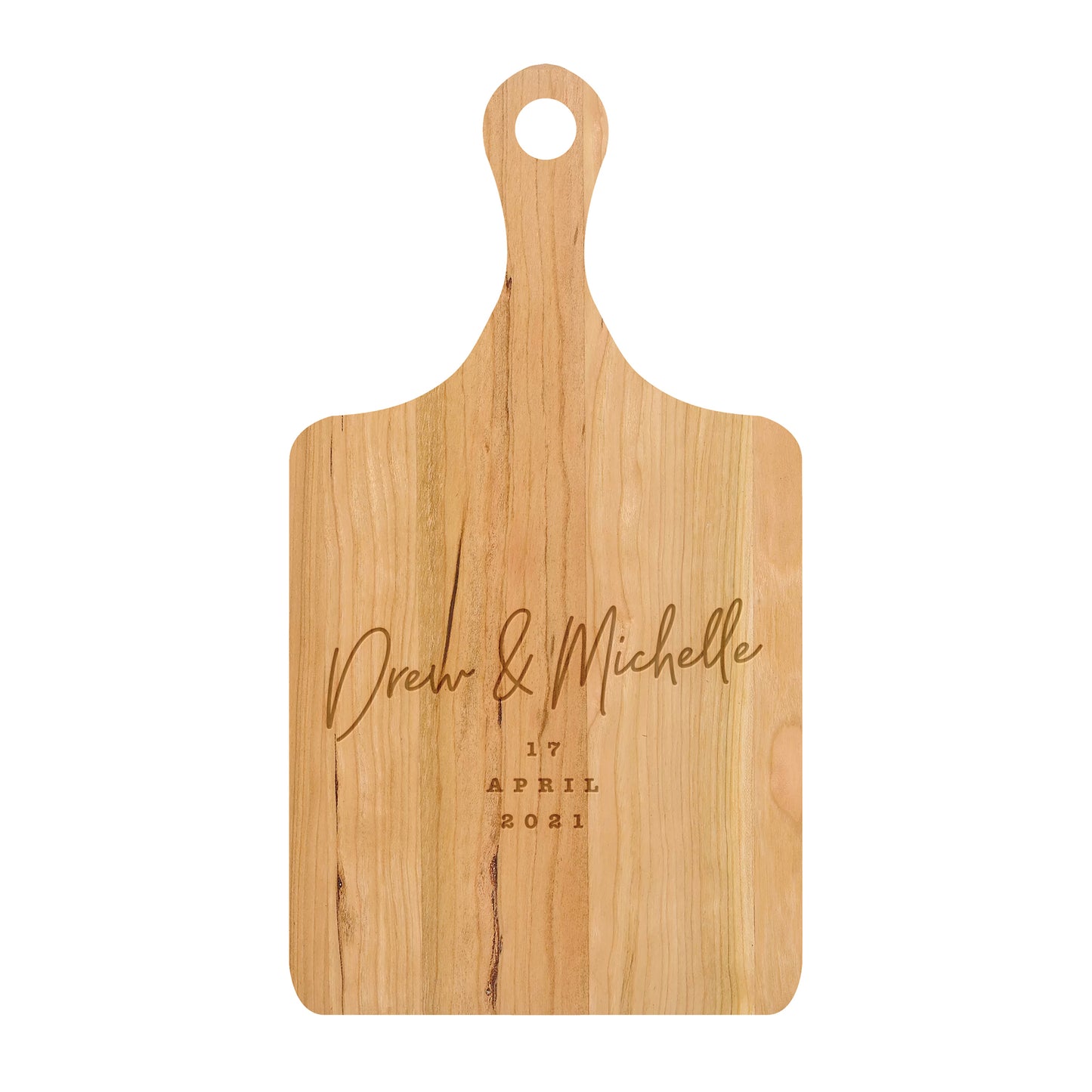 Personalized Cutting Board Cursive Engagement Names - 031