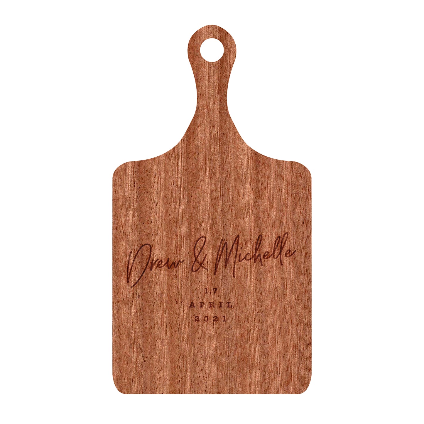 Personalized Cutting Board Cursive Engagement Names - 031