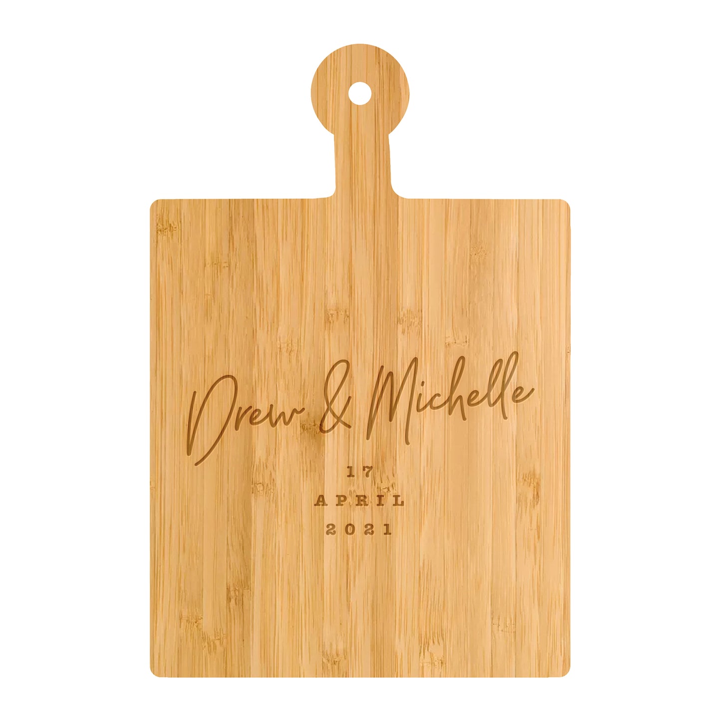 Personalized Cutting Board Cursive Engagement Names - 031