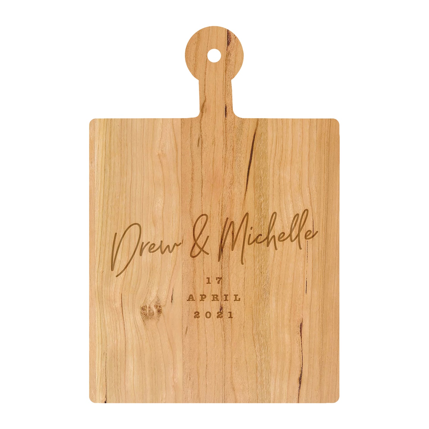 Personalized Cutting Board Cursive Engagement Names - 031