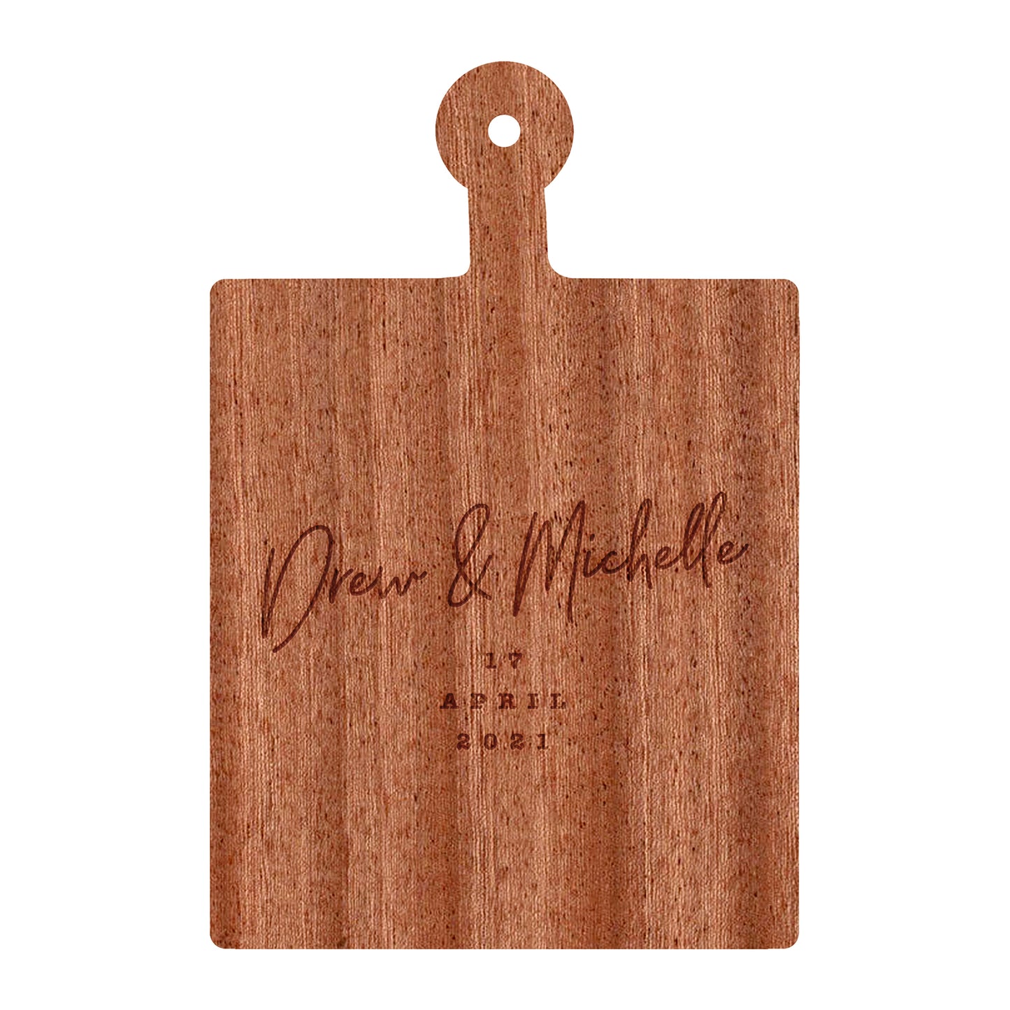 Personalized Cutting Board Cursive Engagement Names - 031