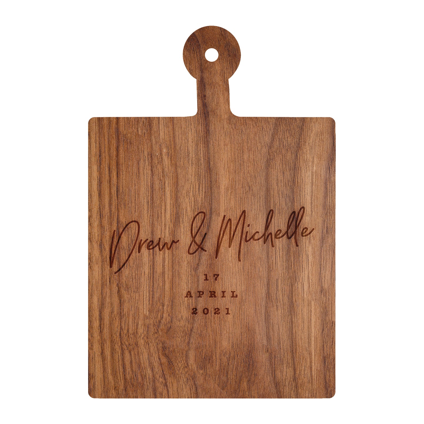 Personalized Cutting Board Cursive Engagement Names - 031