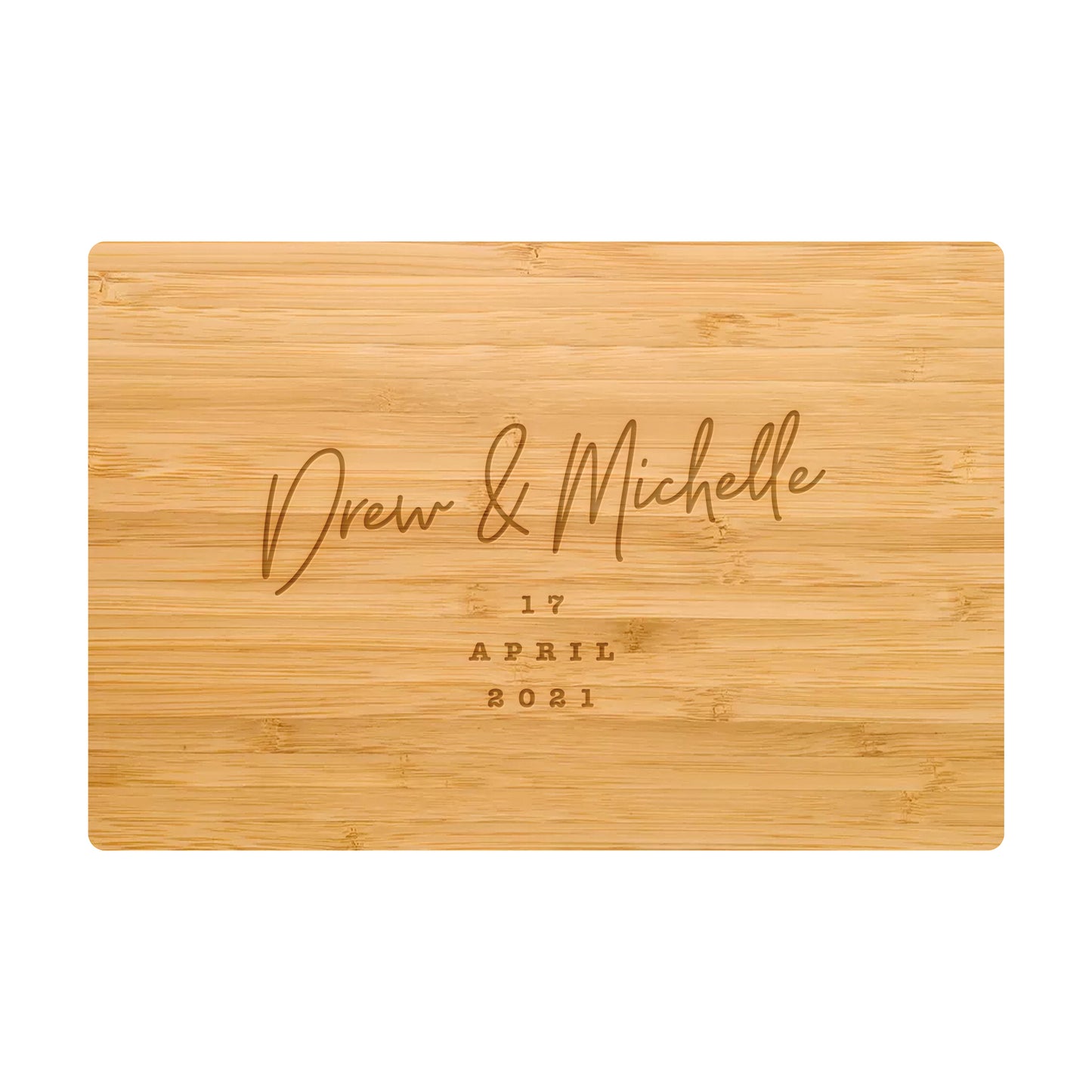 Personalized Cutting Board Cursive Engagement Names - 031