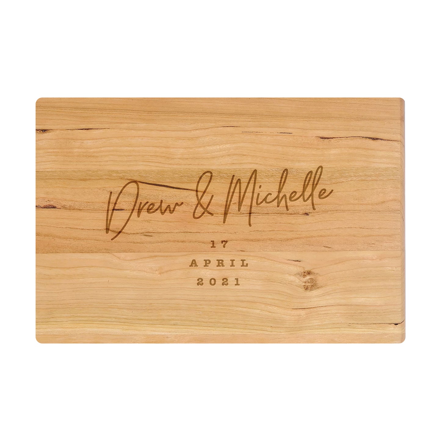 Personalized Cutting Board Cursive Engagement Names - 031