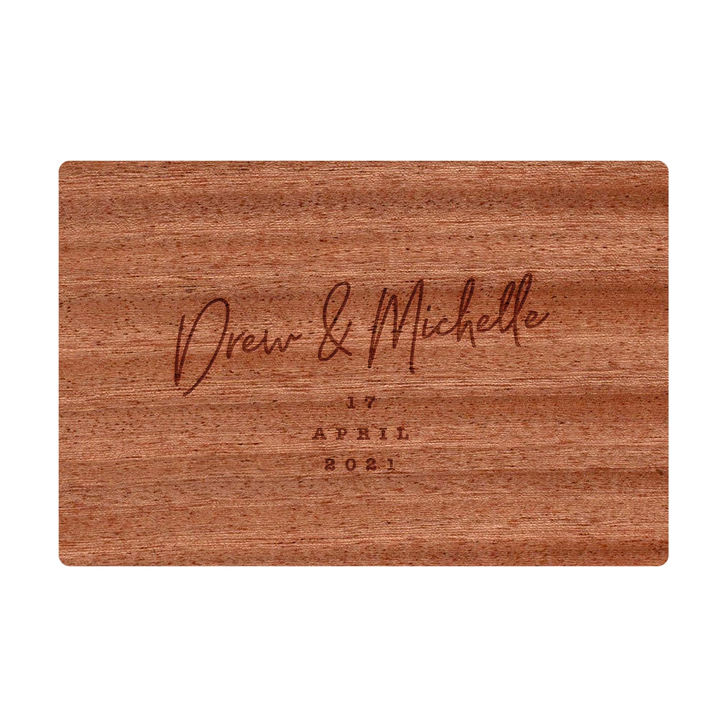 Personalized Cutting Board Cursive Engagement Names - 031