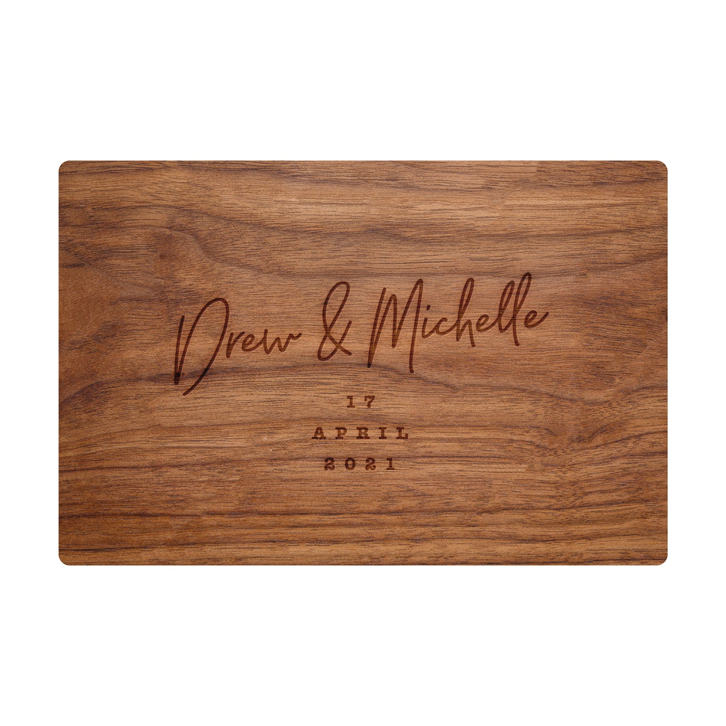Personalized Cutting Board Cursive Engagement Names - 031