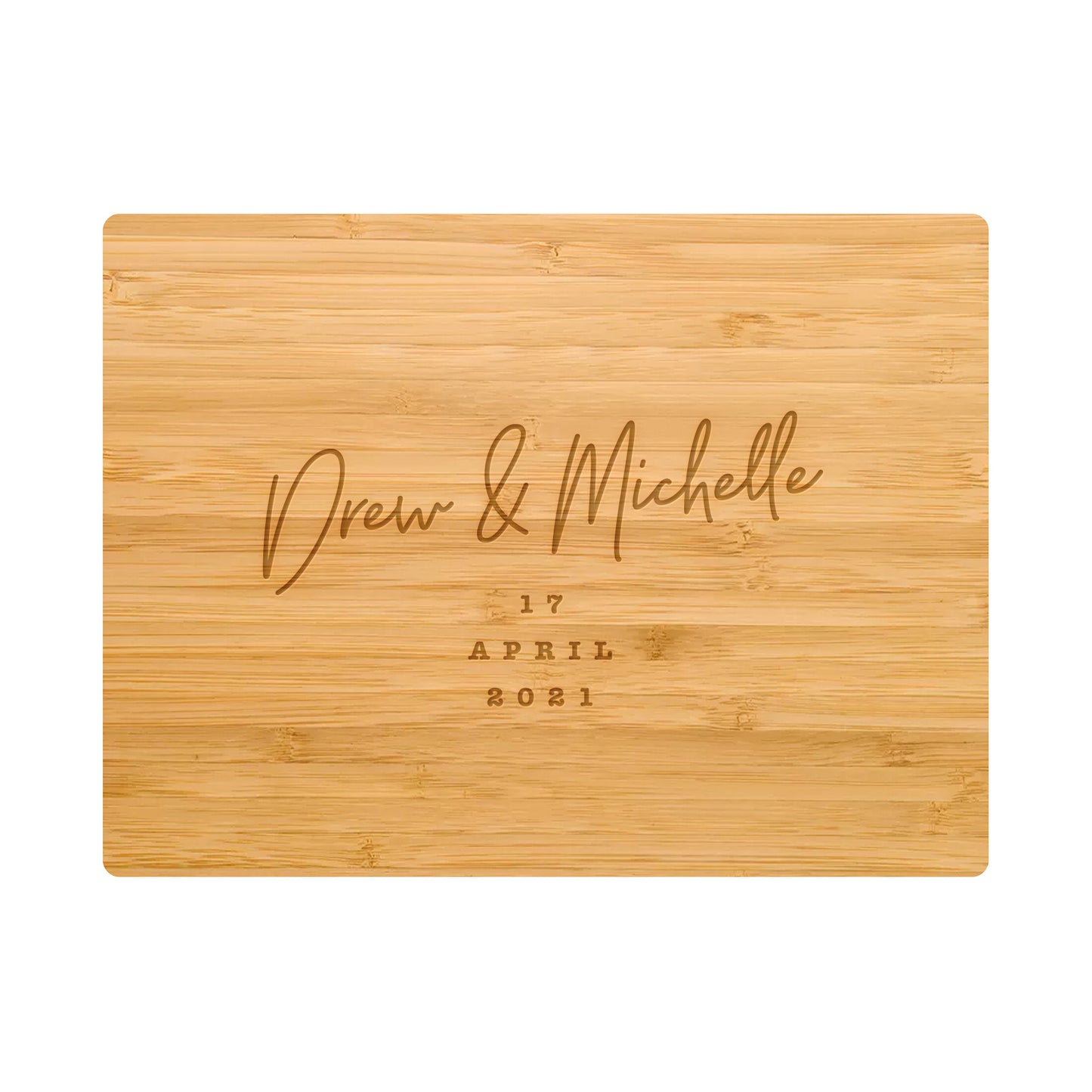 Personalized Cutting Board Cursive Engagement Names - 031