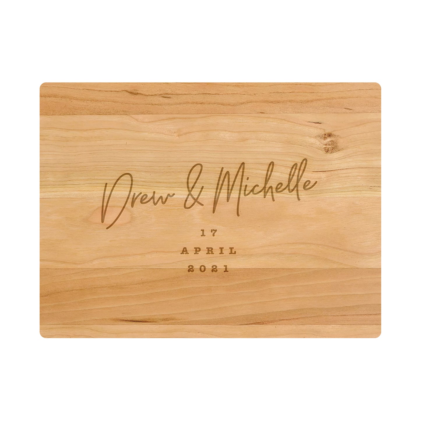 Personalized Cutting Board Cursive Engagement Names - 031