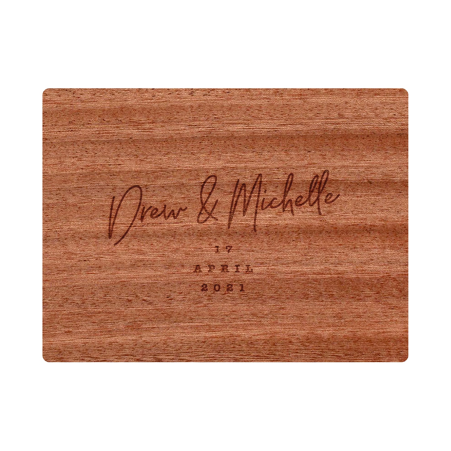 Personalized Cutting Board Cursive Engagement Names - 031