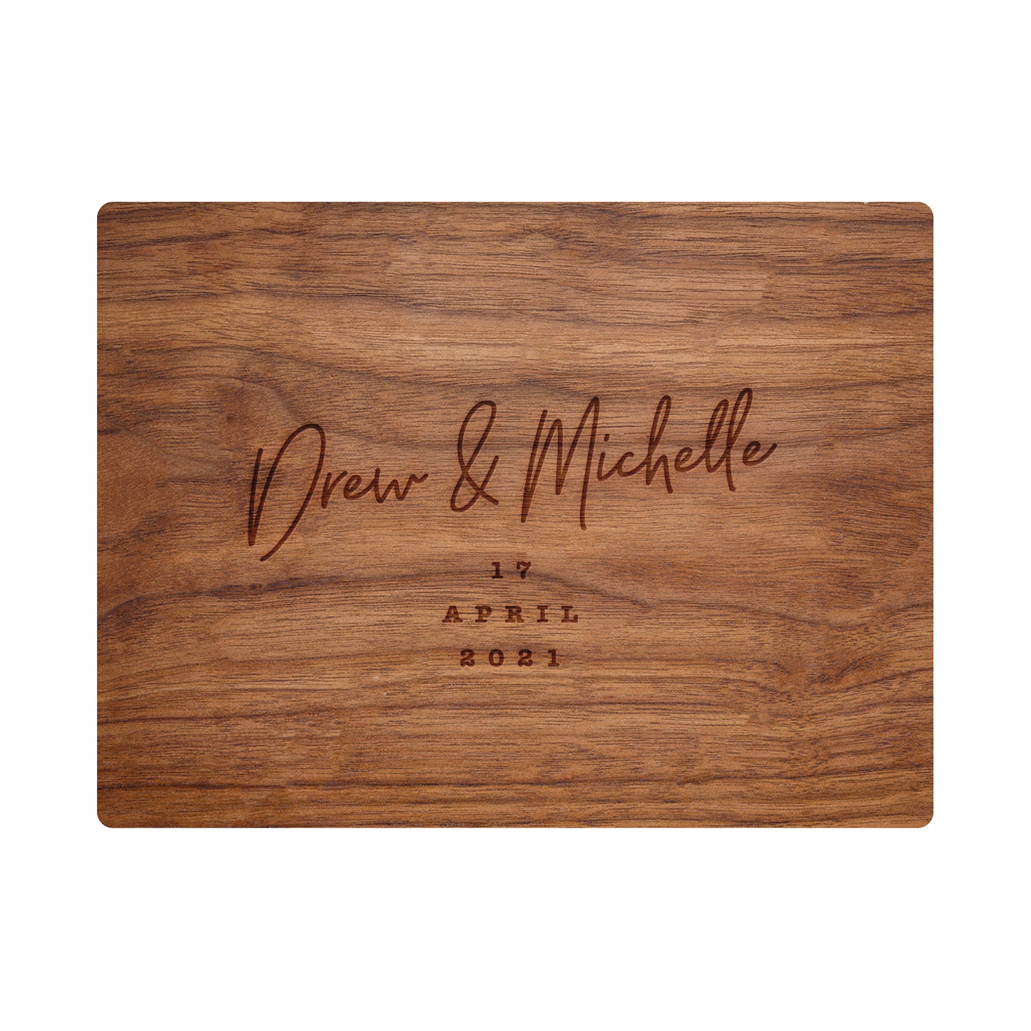 Personalized Cutting Board Cursive Engagement Names - 031