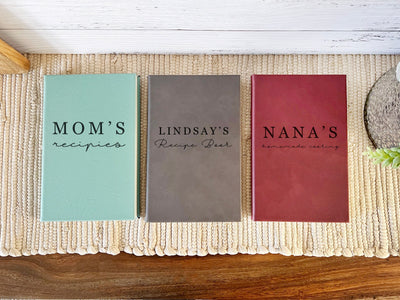 Personalized recipe book for mom, for grandma - leather notebook for recipes - gift for grandma, gift for mom gift for nana gift for her 059