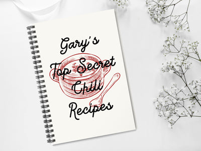 Dad's Cook Book Personalized Recipe Journal Chili Cook off Gift Personalized Gift for Him Gift for Dad Gift for Grandpa BBQ cook book