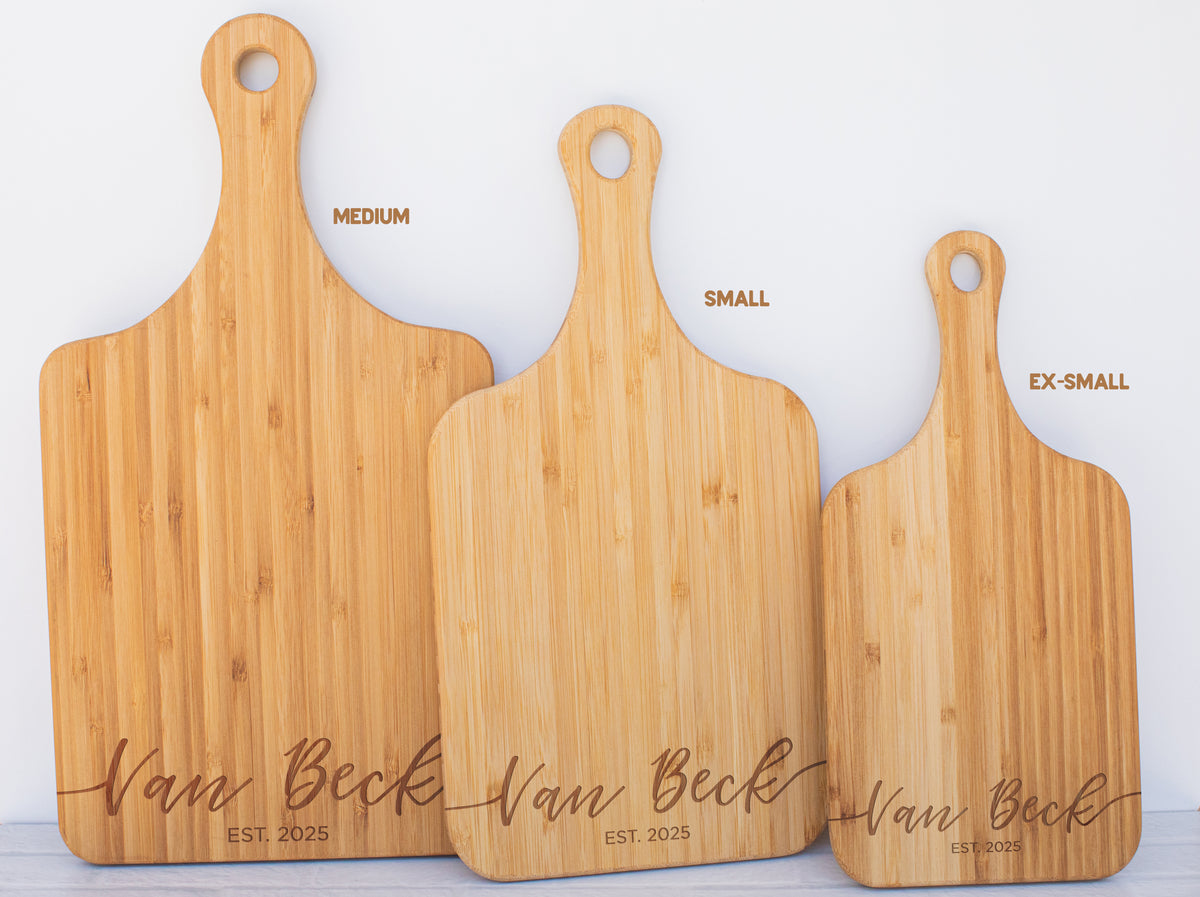 Flowing Script Family Name Cutting Board