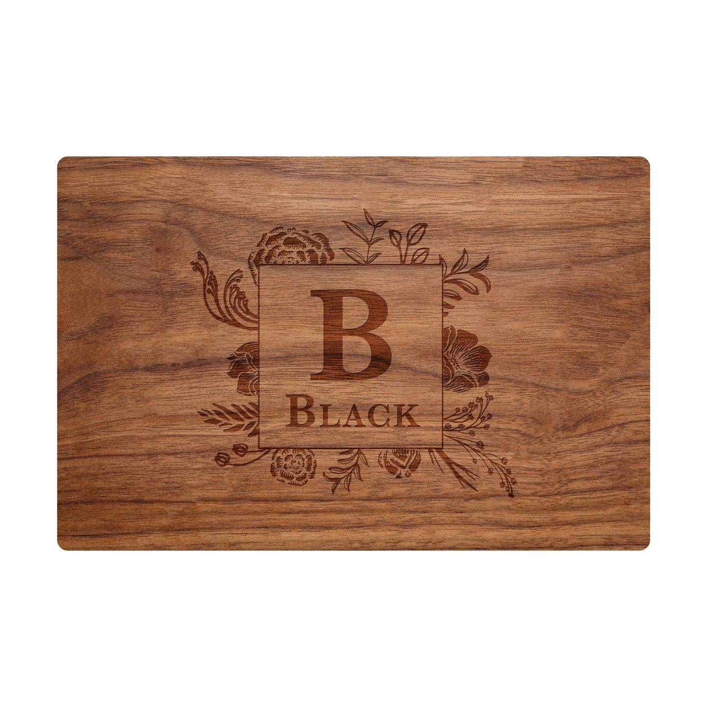 Traditional Monogram with Floral Boarder - 006