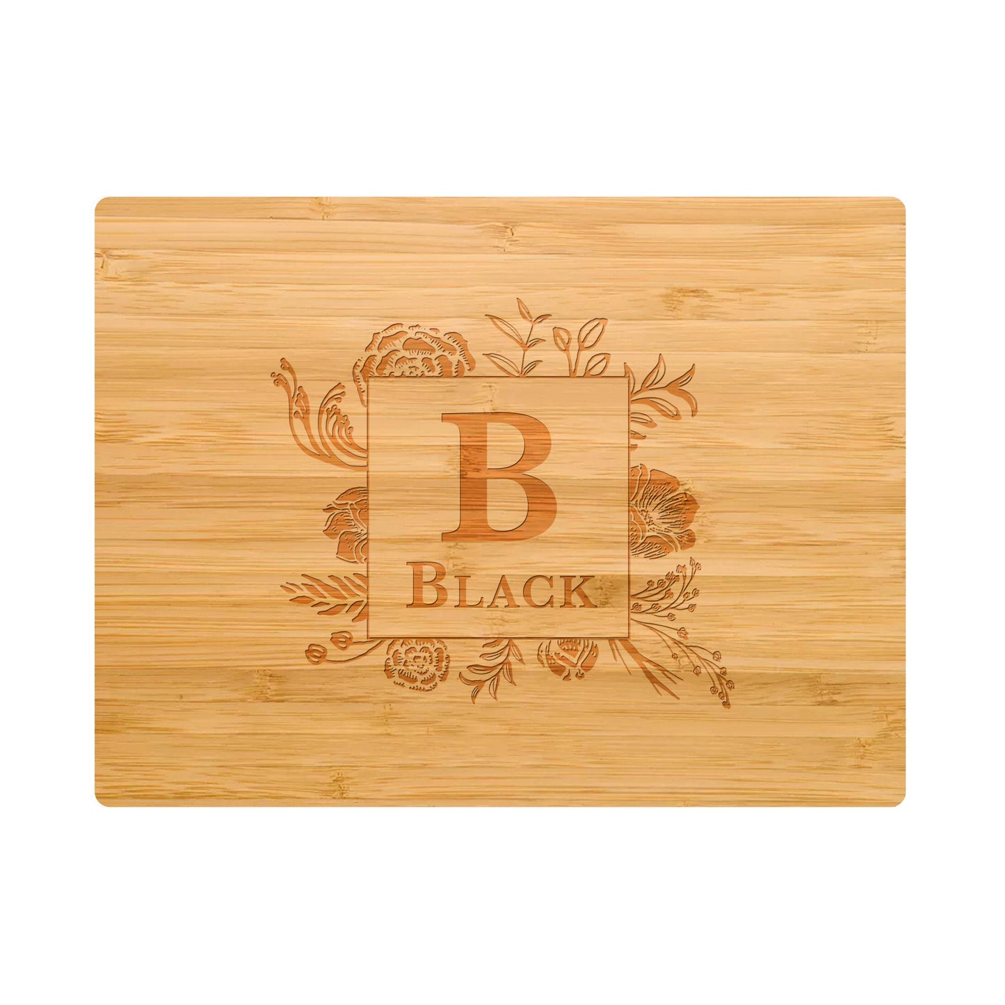 Traditional Monogram with Floral Boarder - 006