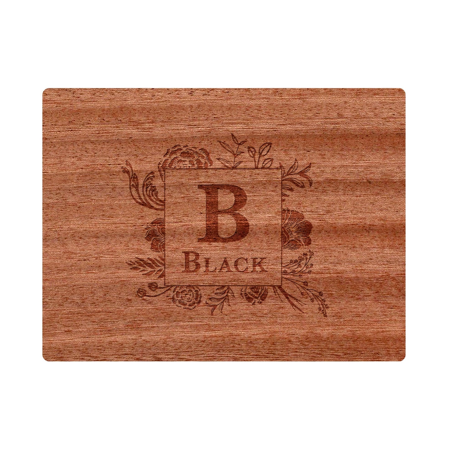 Traditional Monogram with Floral Boarder - 006