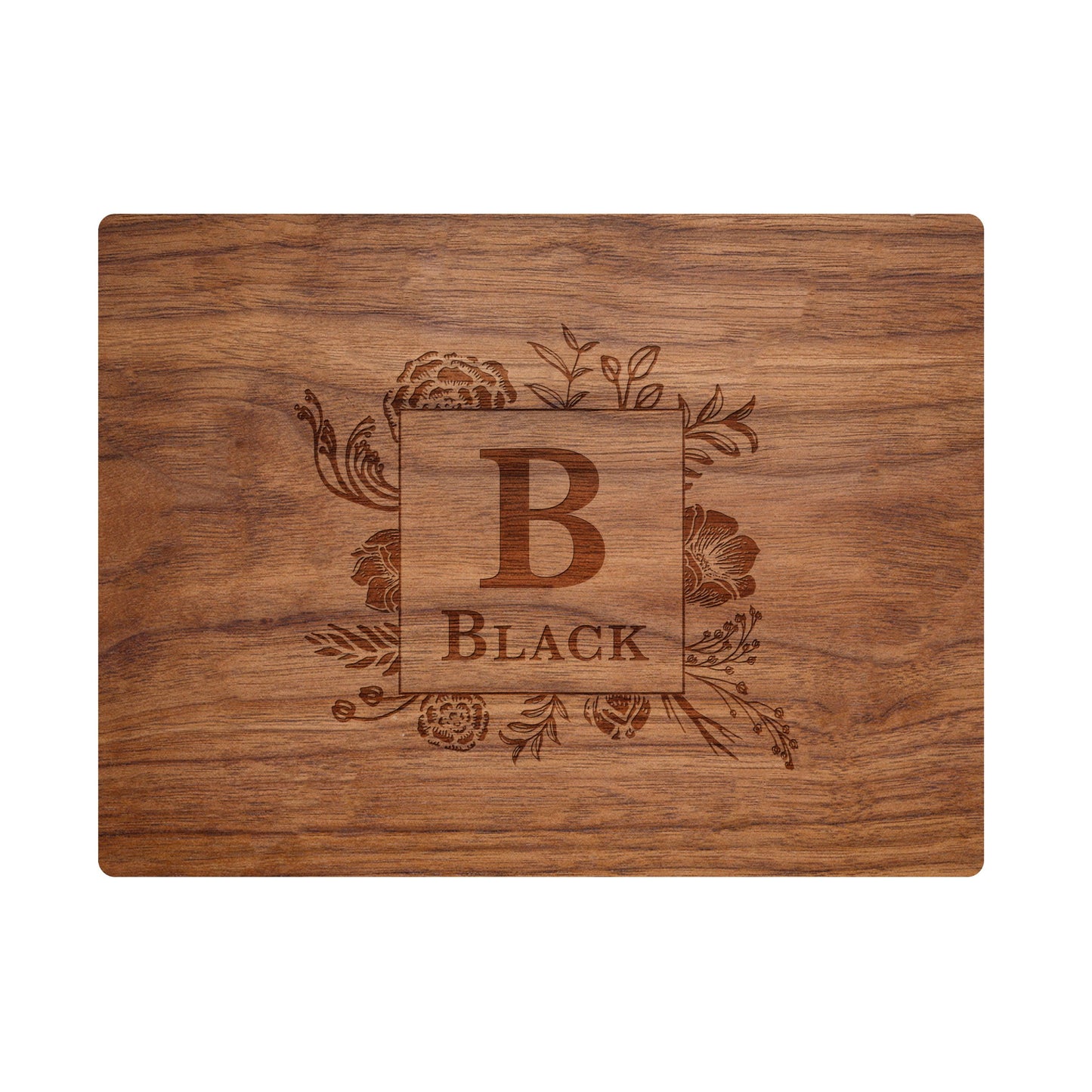Traditional Monogram with Floral Boarder - 006