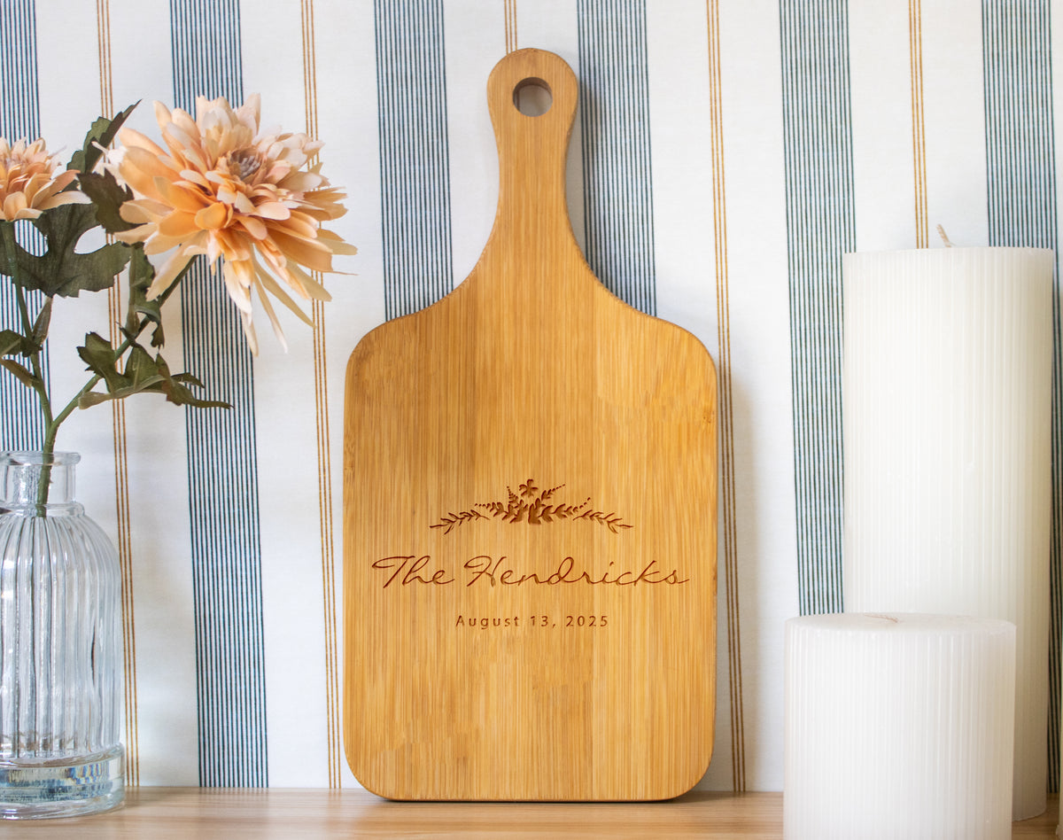 Floral Wreath Wedding Cutting Board