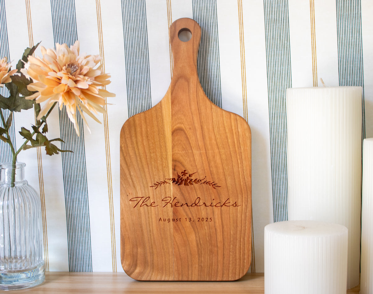 Floral Wreath Wedding Cutting Board