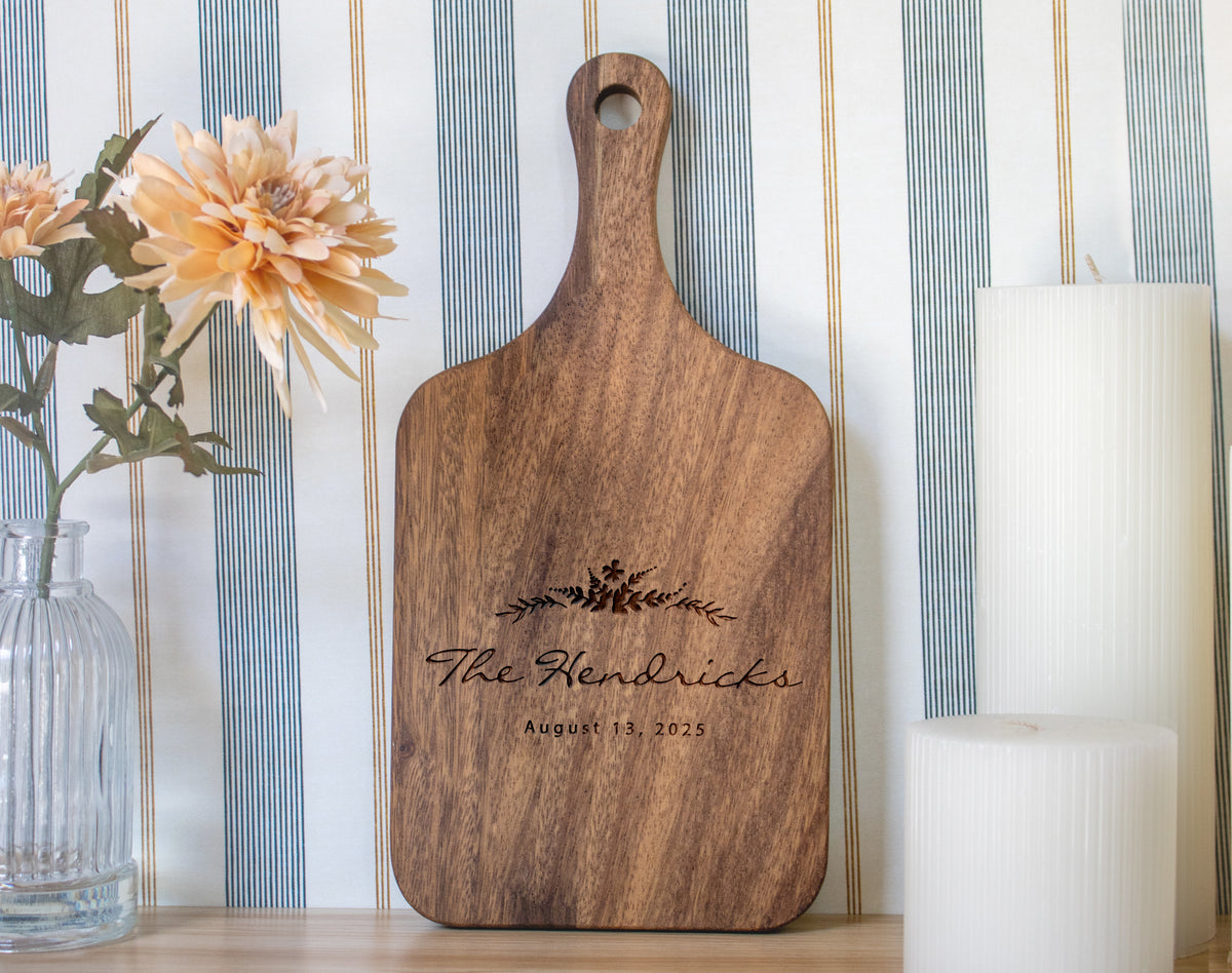 Floral Wreath Wedding Cutting Board