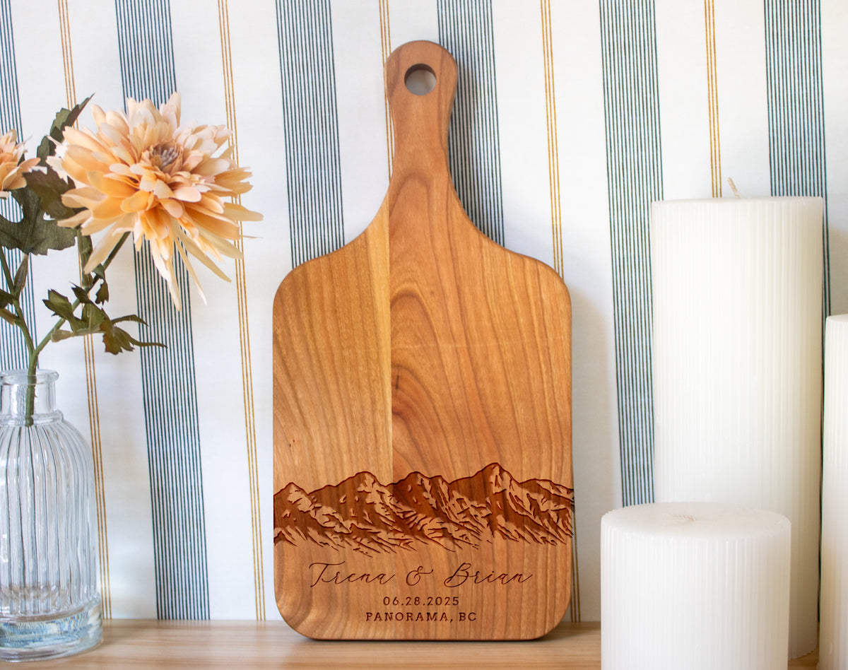 Mountain Range Wedding Cutting Board