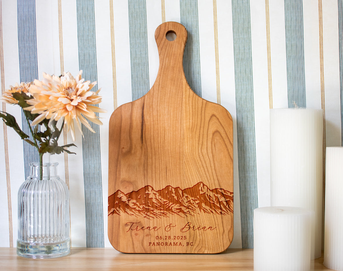 Mountain Range Wedding Cutting Board