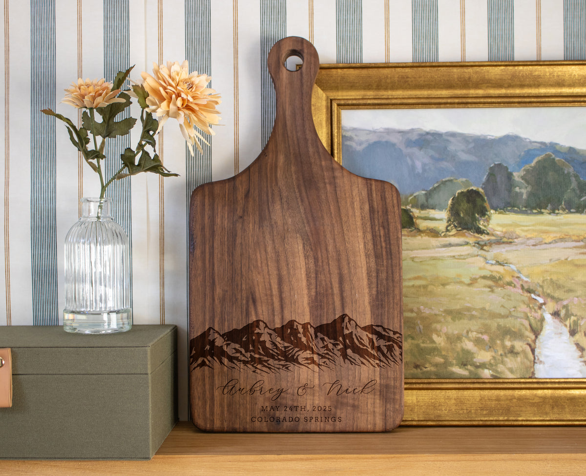 Flowing Script Family Name Cutting Board