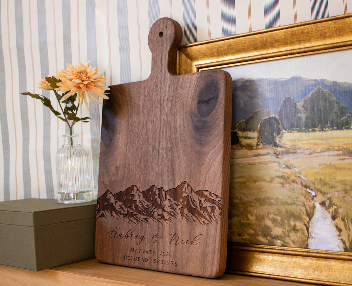 Flowing Script Family Name Cutting Board