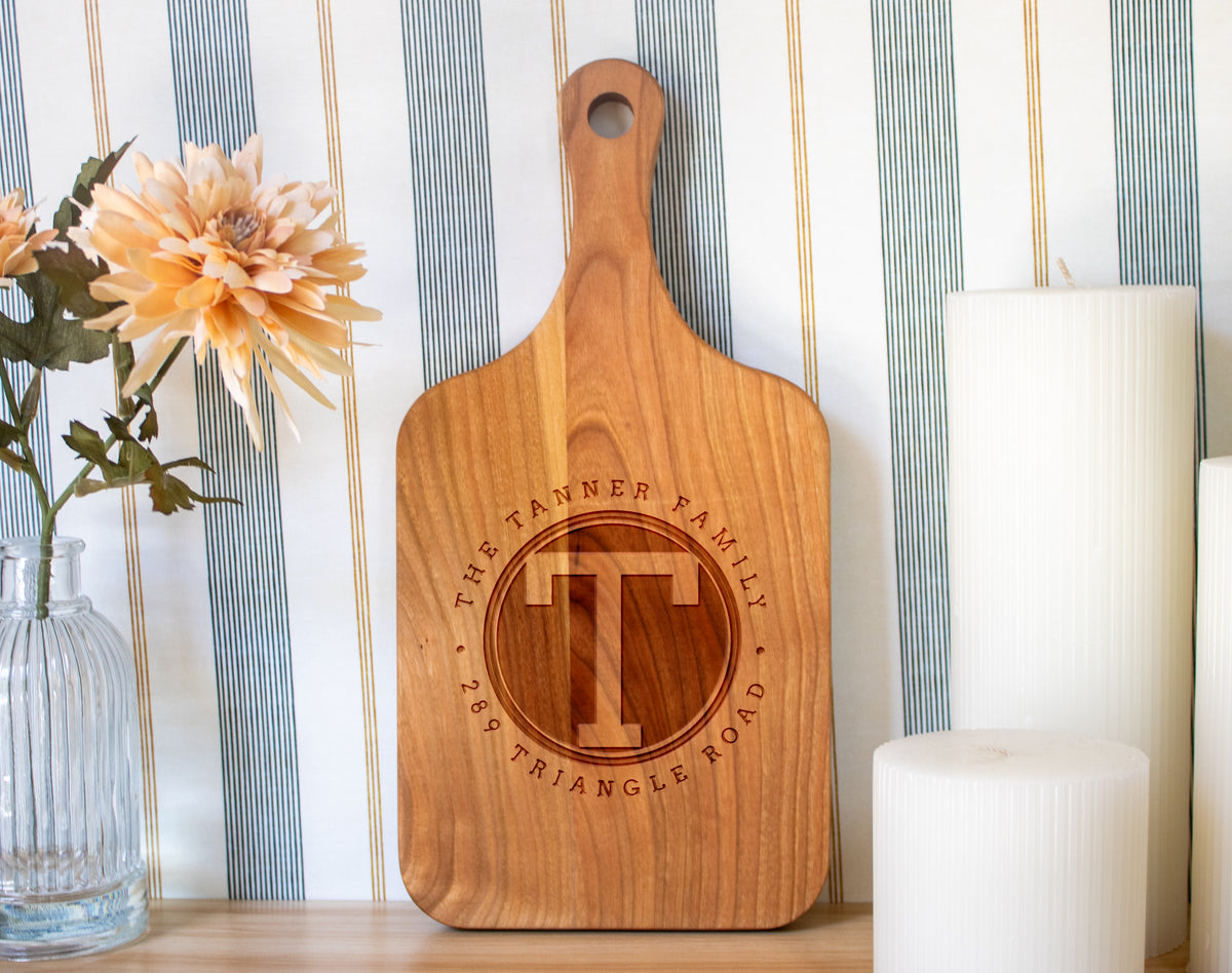 Rounded Monogram Cutting Board