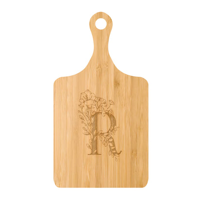 Personalized Cutting Board Floral Initial 062