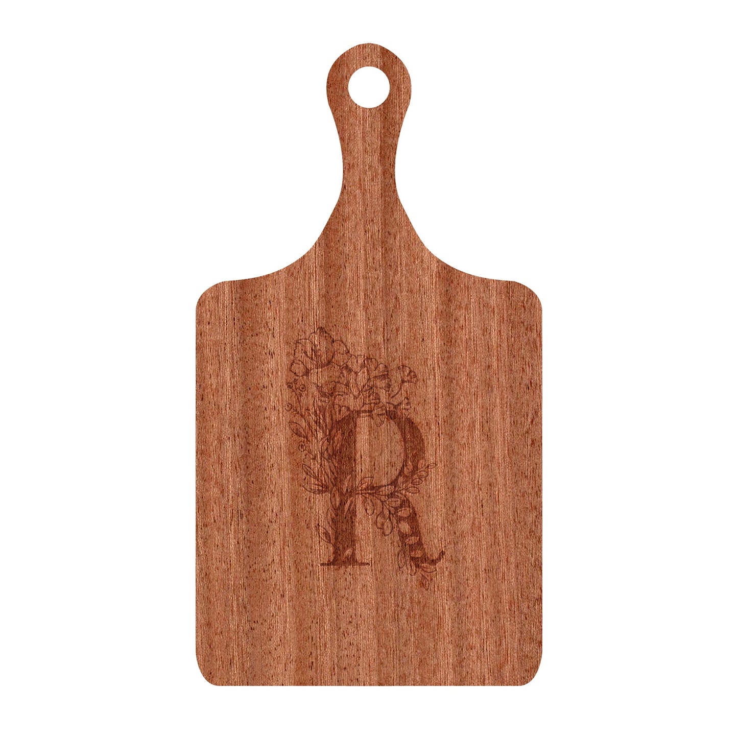 Personalized Cutting Board Floral Initial 062