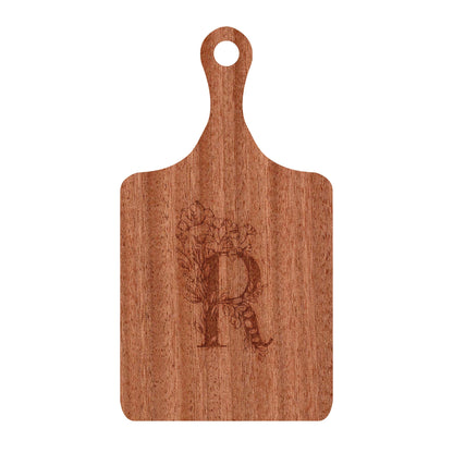 Personalized Cutting Board Floral Initial 062