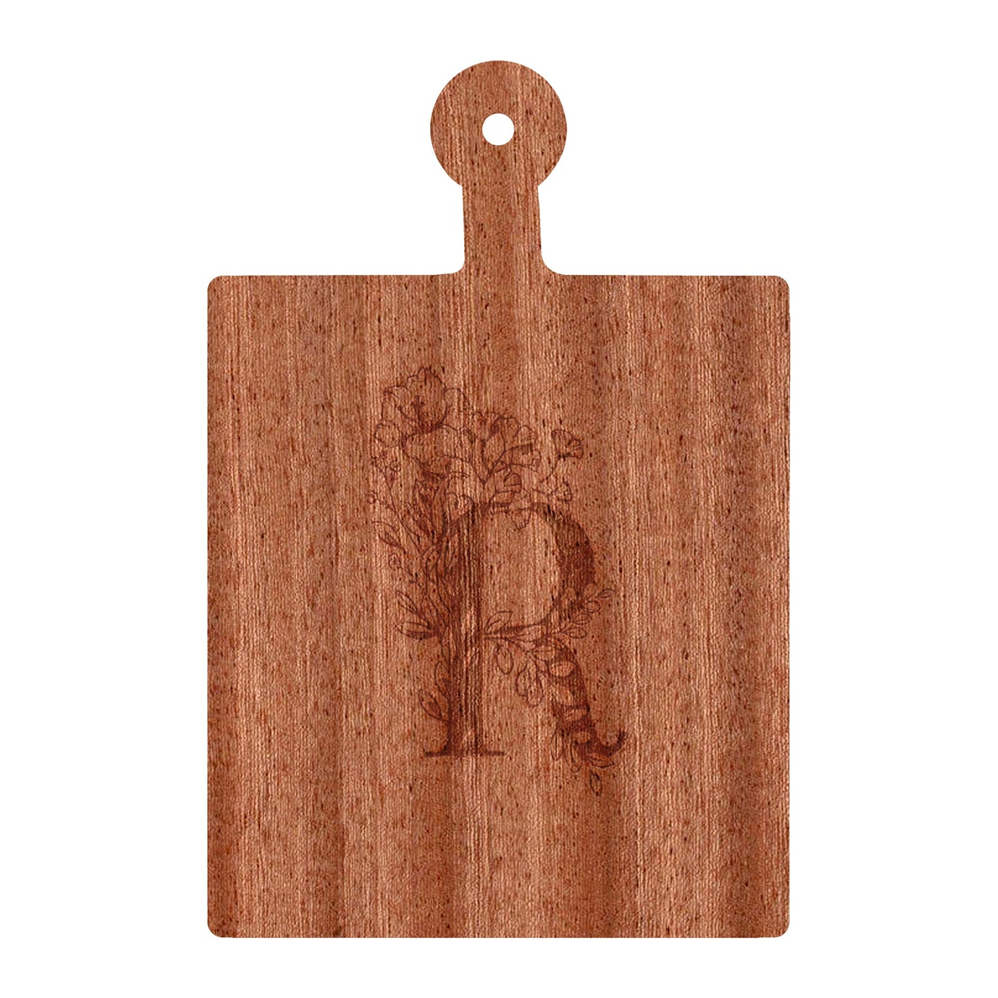 Personalized Cutting Board Floral Initial 062
