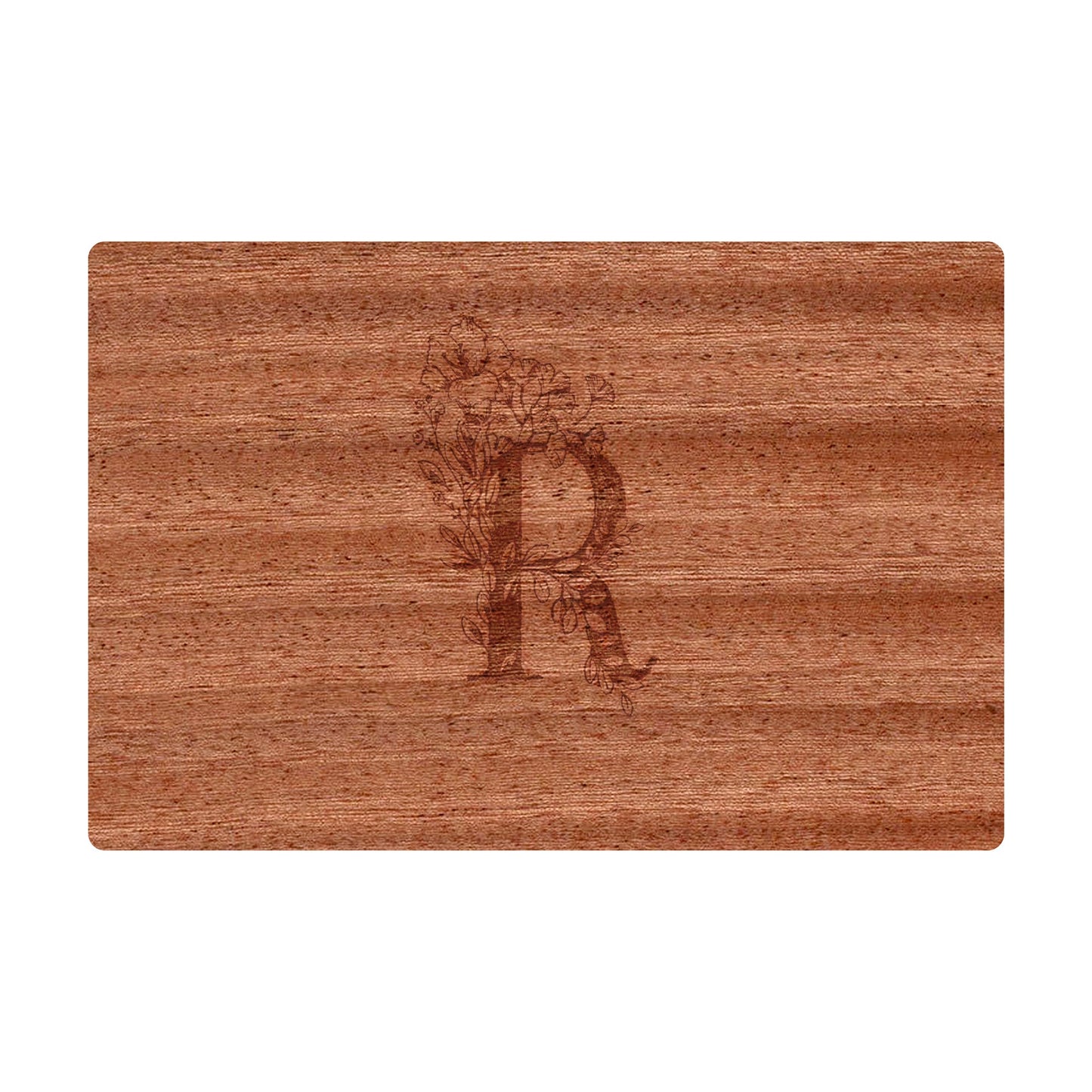 Personalized Cutting Board Floral Initial 062
