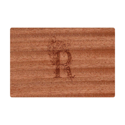 Personalized Cutting Board Floral Initial 062