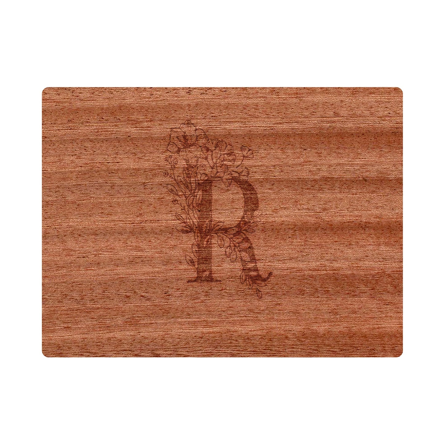Personalized Cutting Board Floral Initial 062
