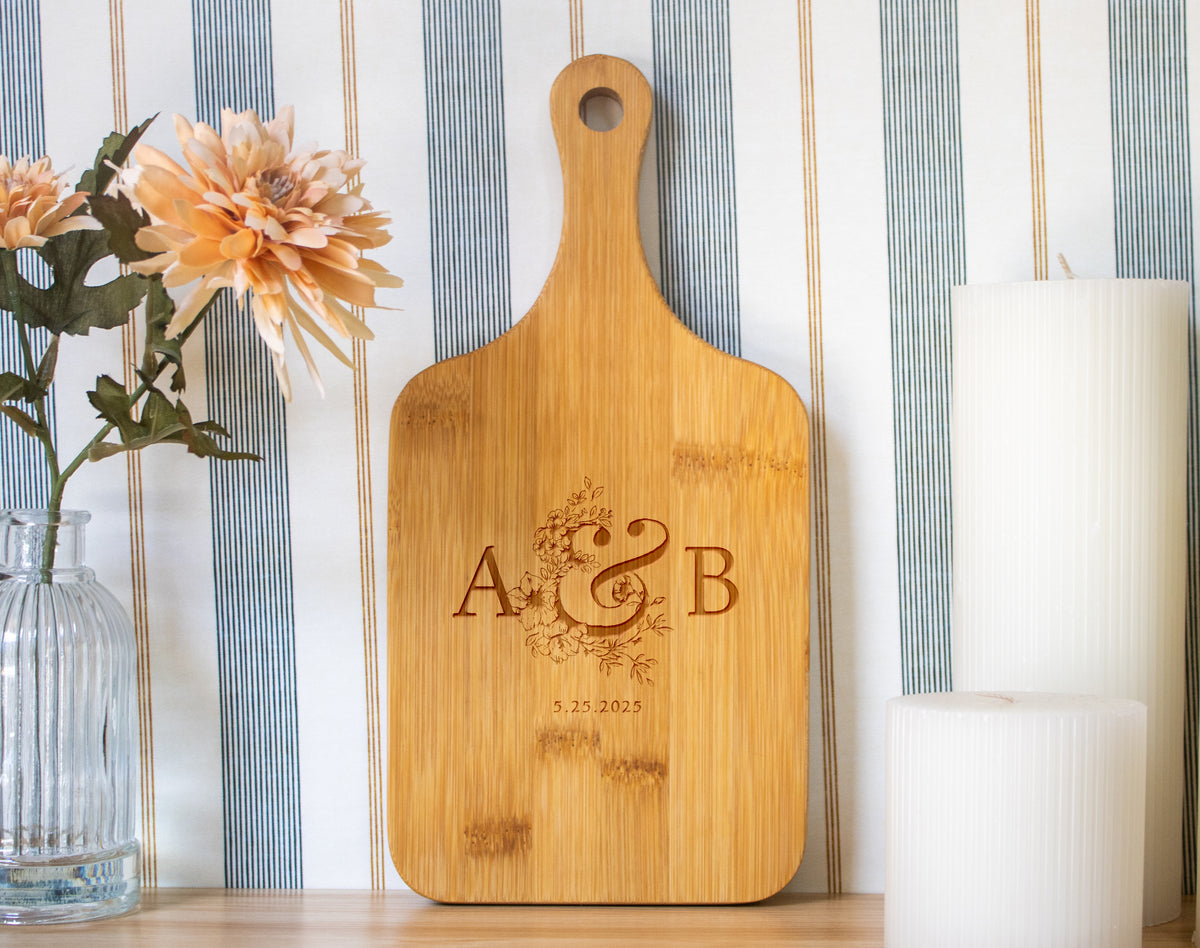 Couple Initials Wedding Cutting Board