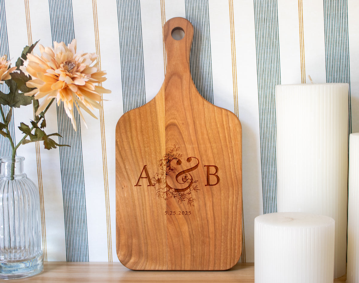 Couple Initials Wedding Cutting Board