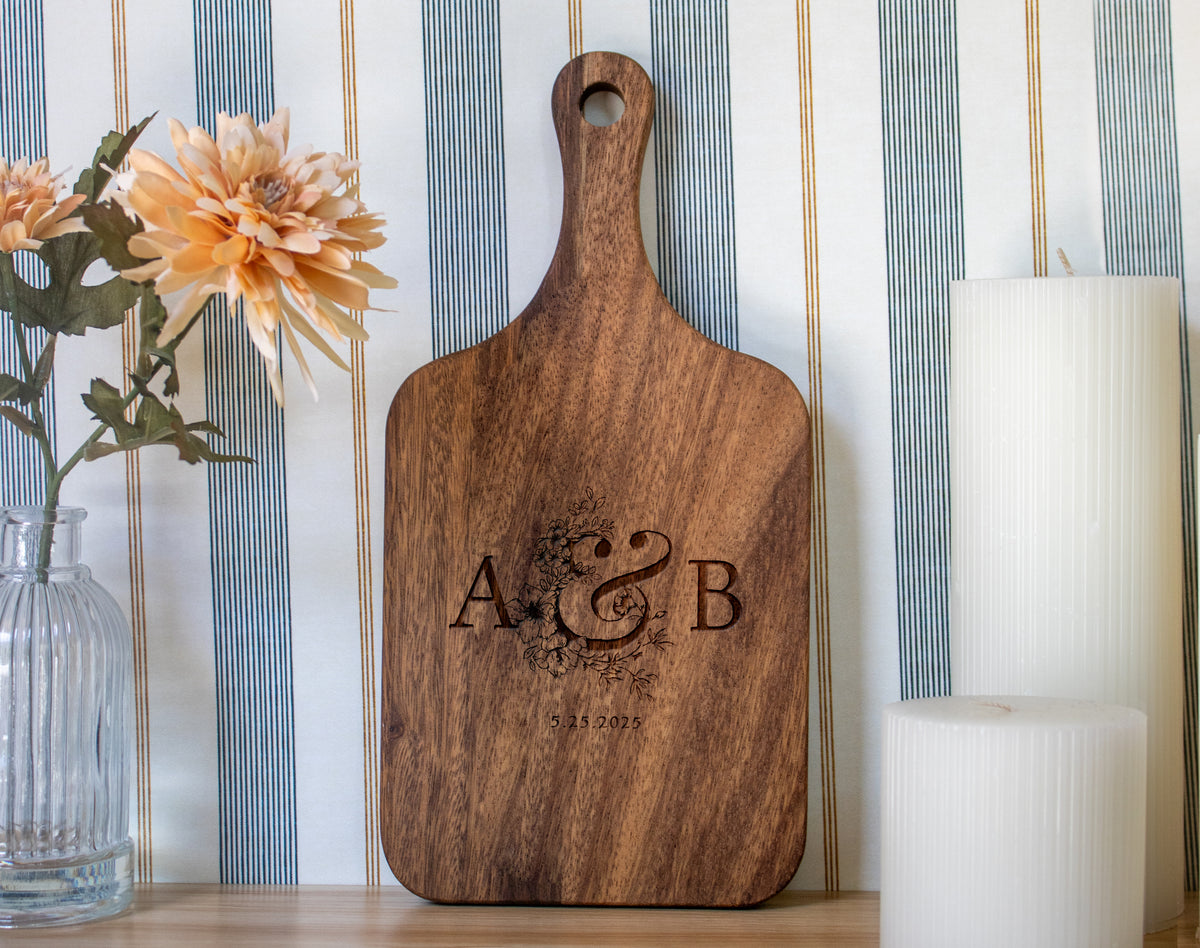 Couple Initials Wedding Cutting Board