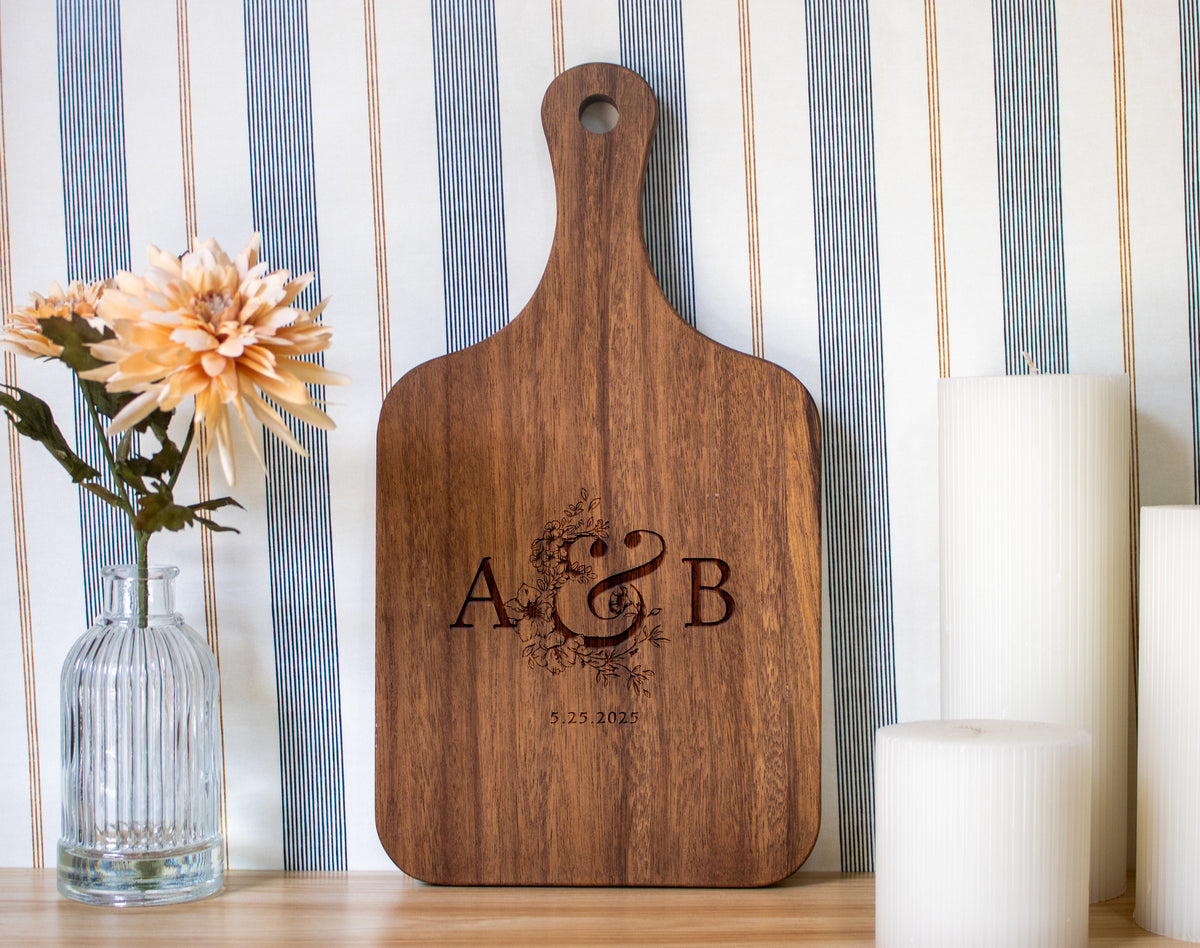 Couple Initials Wedding Cutting Board