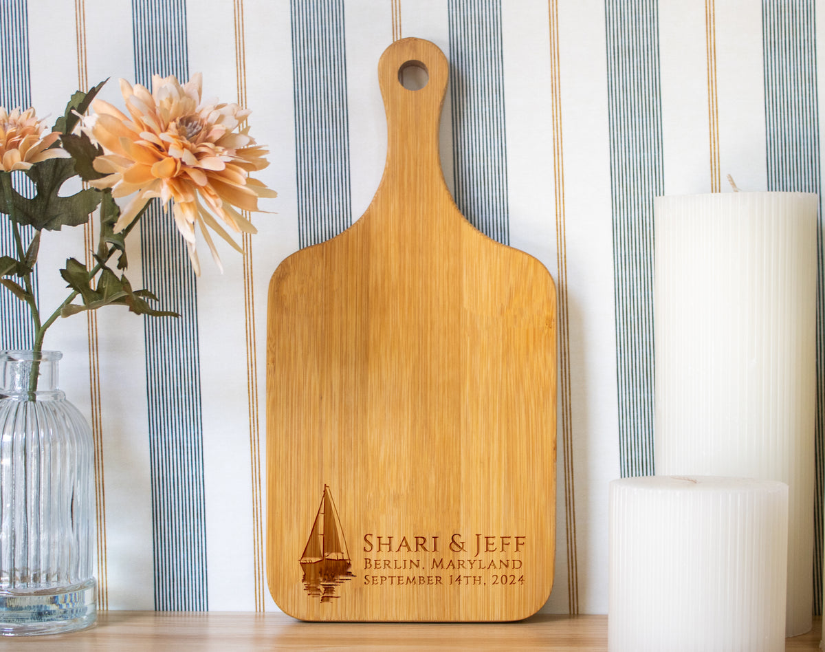 Sailboat Beach Wedding Cutting Board